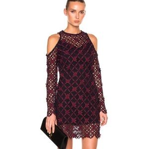Self-Portrait
Women's Red Floral Grid Lace Cold Shoulder Dress